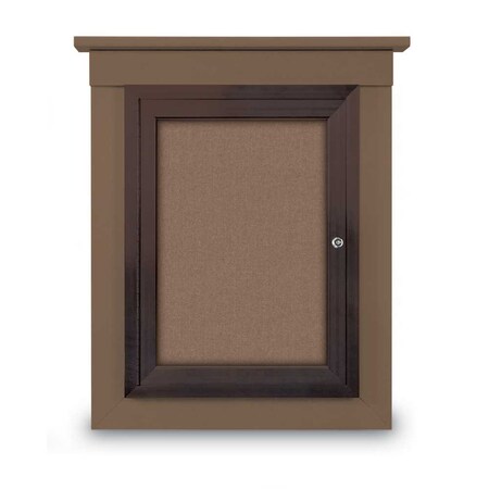 United Visual Products 72"x36" 3-Door Enclosed Letterboard, Green Vinyl/Walnut UV2627O-WALNUT-HUNGRN